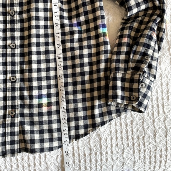 Orvis Women’s Flannel Shirt Med Black Off White Cotton Blend Long Sleeve - Picture 12 of 13